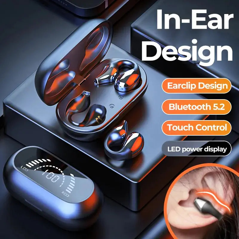 TWS Bluetooth 5.2 Wireless HiFi Stereo Earhook Headphones